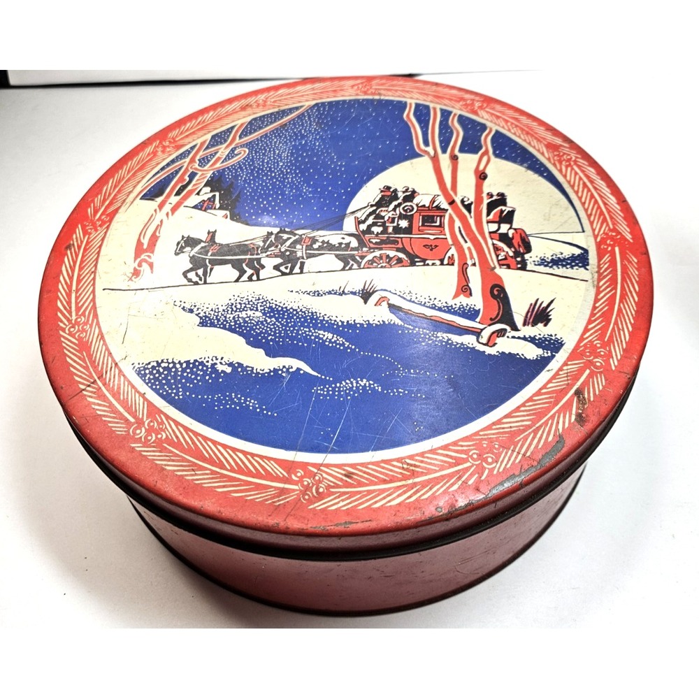 Vintage Mrs. Sothern Old Fashioned Sweets Candy Gift Advertising Tin 1940s XMass
